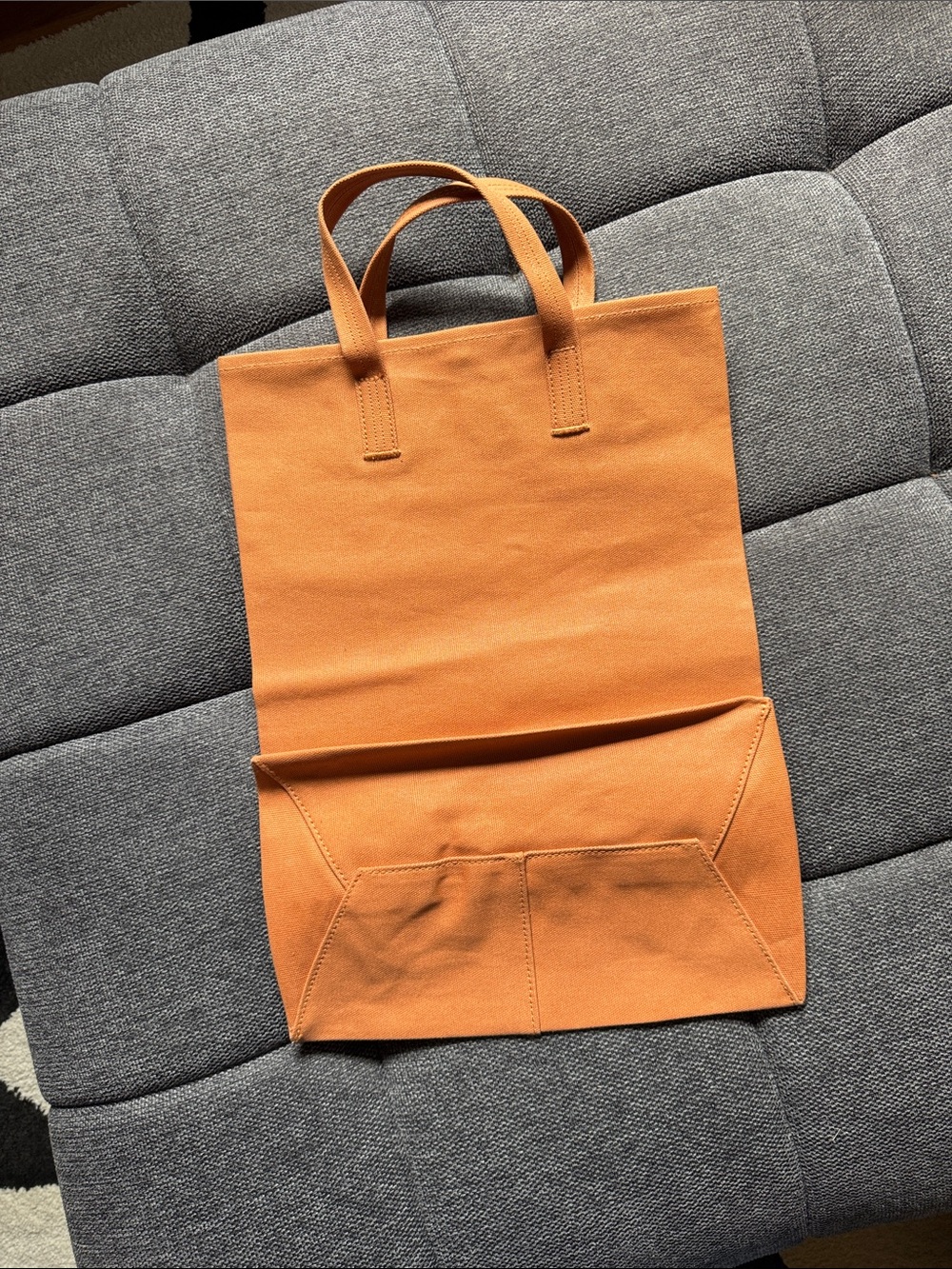 BAGGU Canvas Market Tote in Pecan with Top Handles